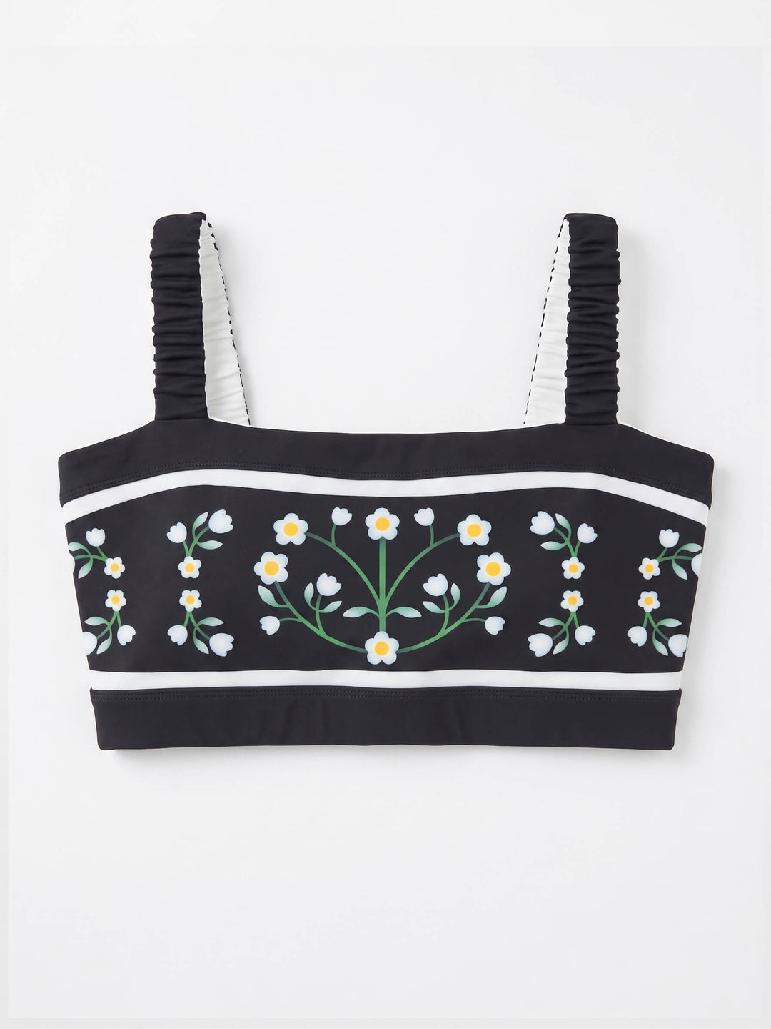 Day/Night Garden Reversible Ruched Sports Crop Top