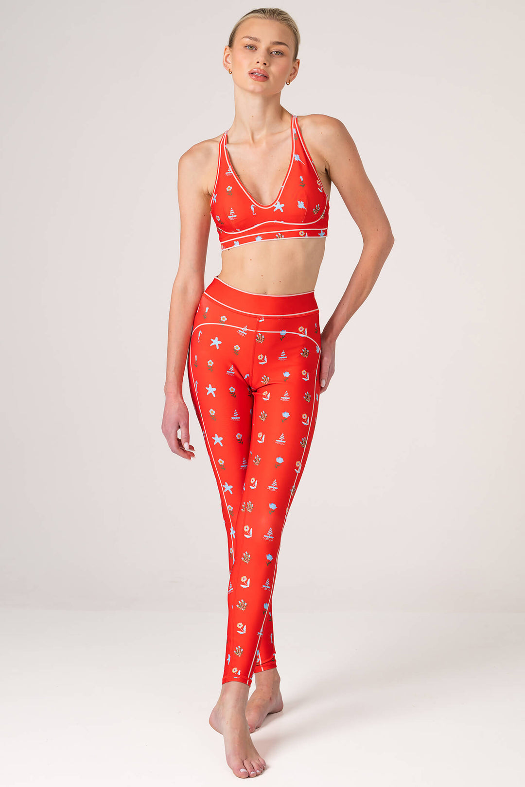 Red Tides High-Waisted  Legging