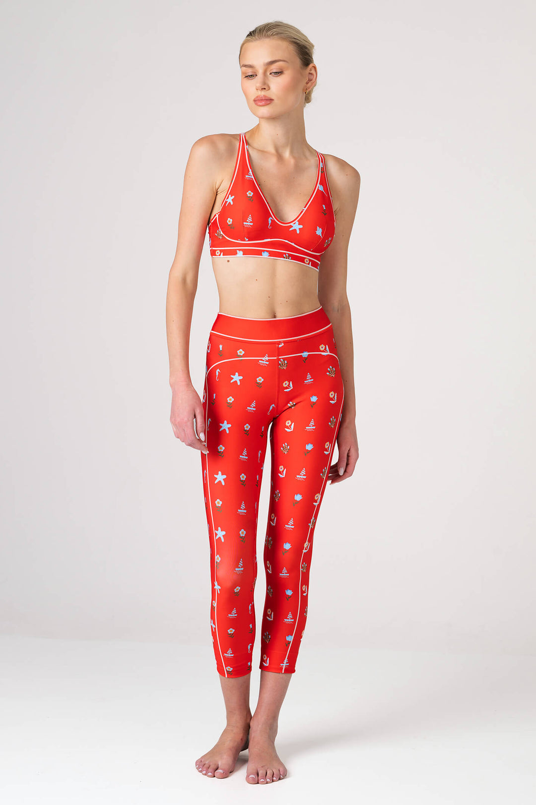 Red Tides High-Waisted 7/8 Legging