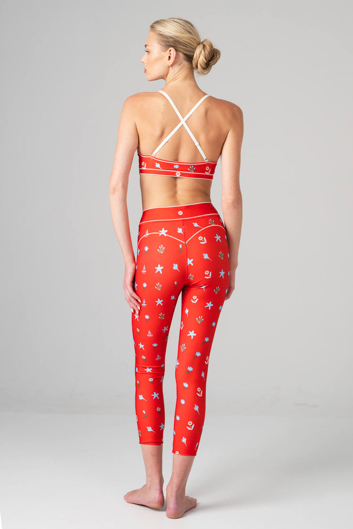 Red Tides High-Waisted 7/8 Legging