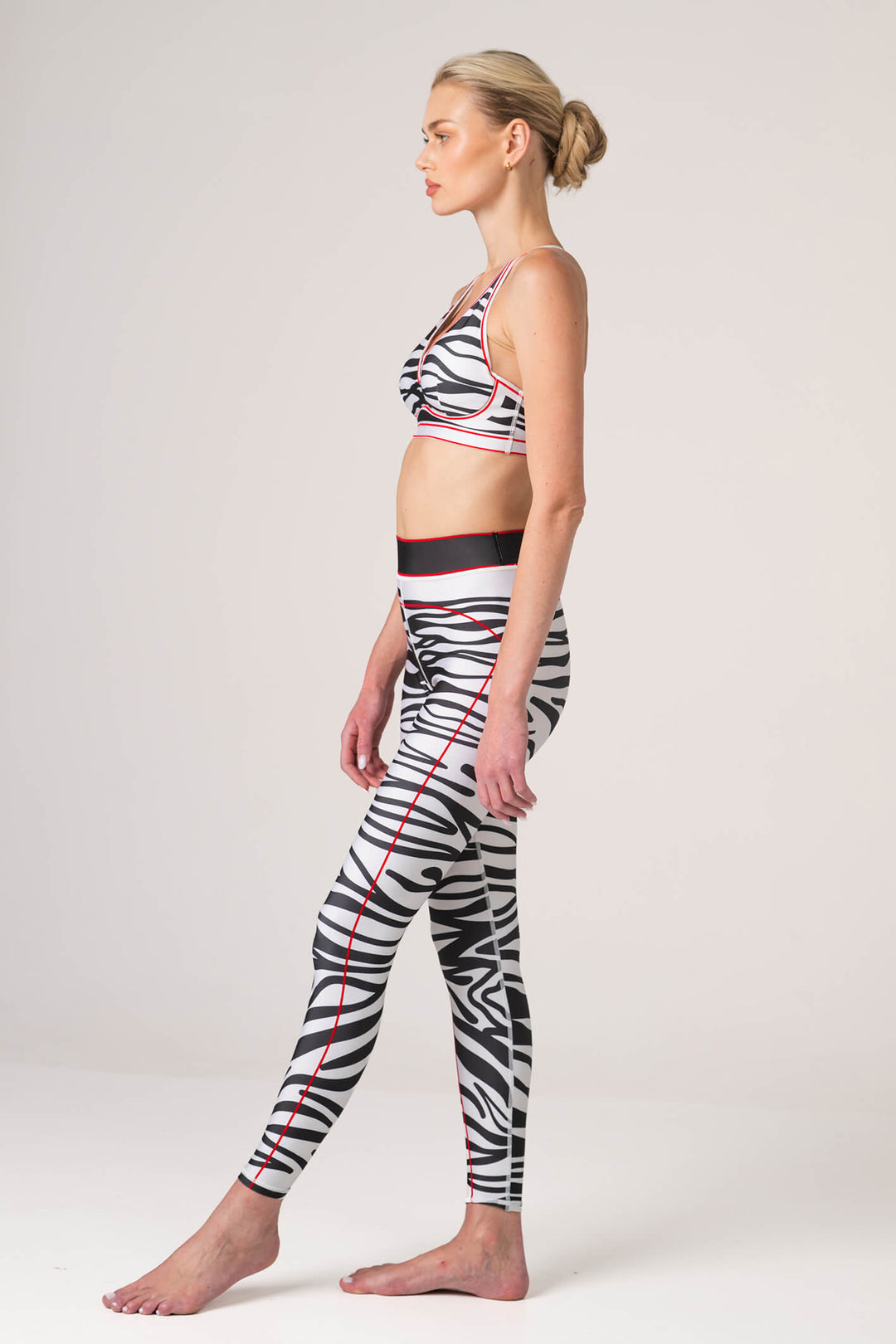 Zebra Stripe High-Waisted Legging