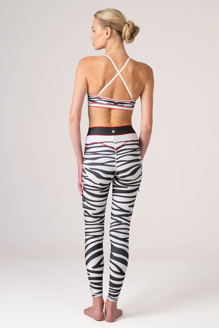 Zebra Stripe High-Waisted Legging