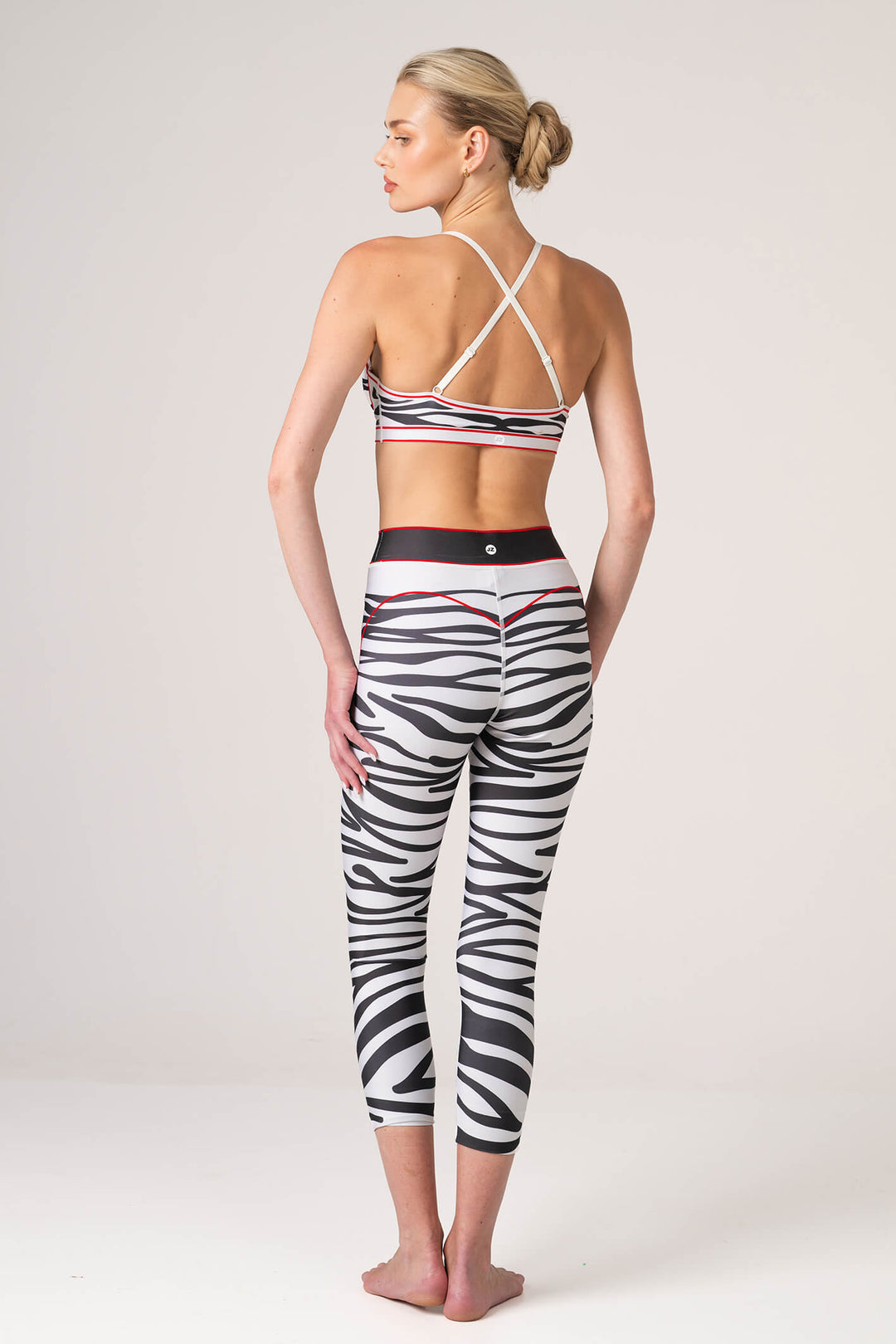 Zebra Stripe High-Waisted 7/8 Legging