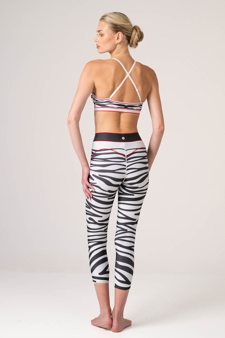 Zebra Stripe High-Waisted 7/8 Legging
