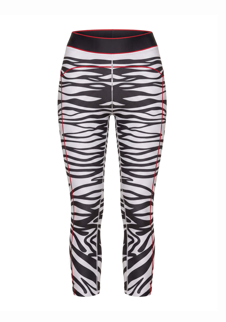 Zebra Stripe High-Waisted 7/8 Legging