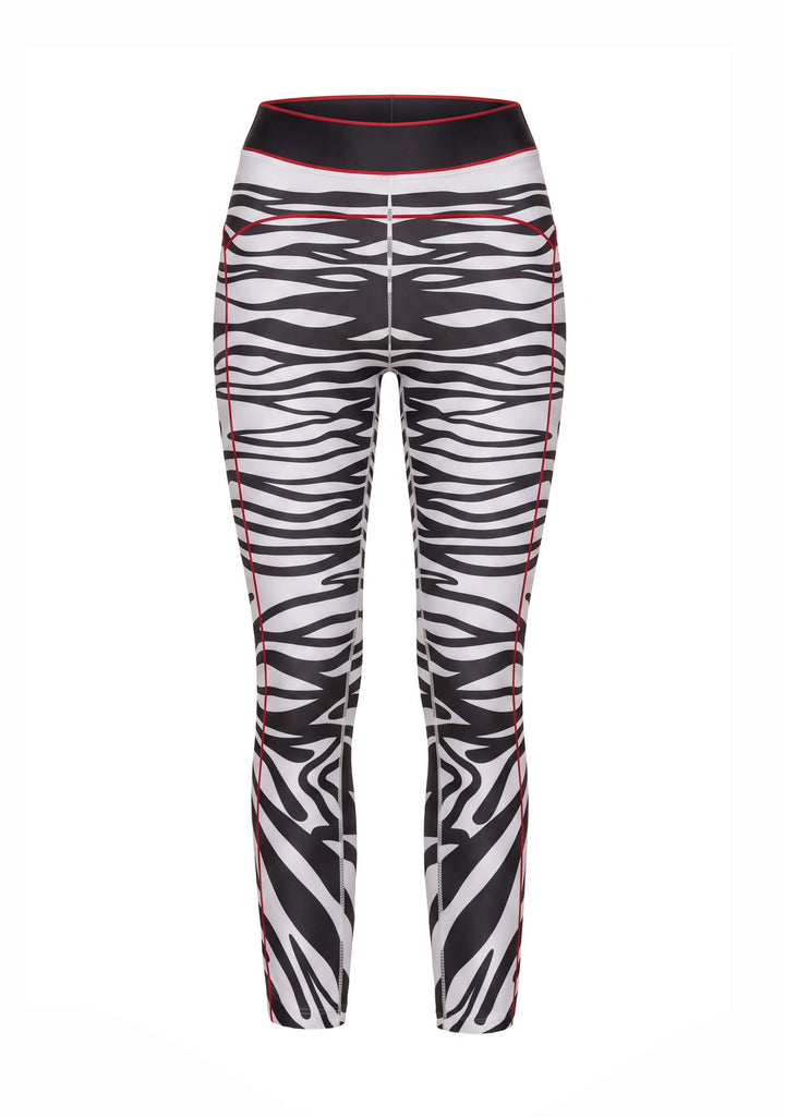 Zebra Stripe High-Waisted Legging