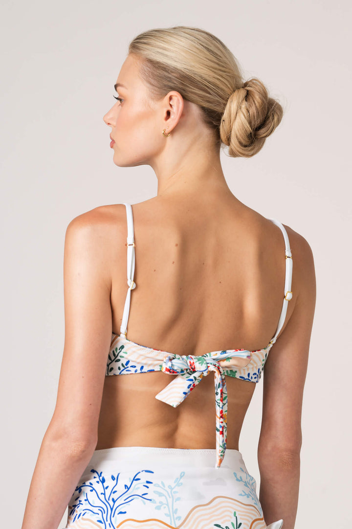 Sunset Garden Reversible Square Bandeau Top