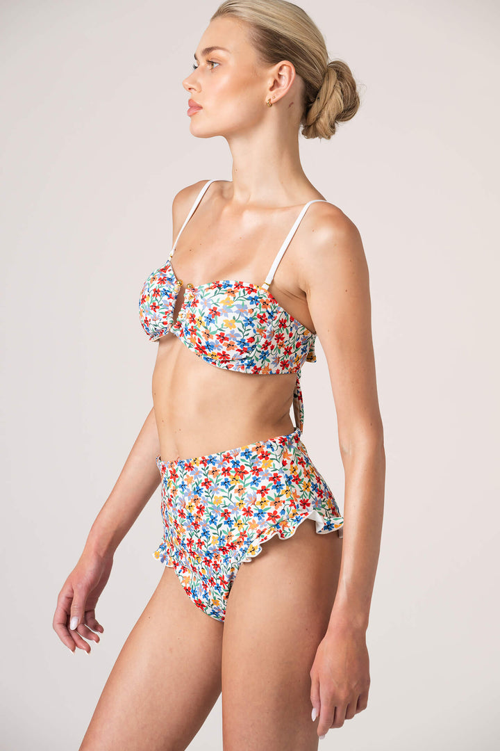 Sunset Garden Reversible Square Bandeau Top