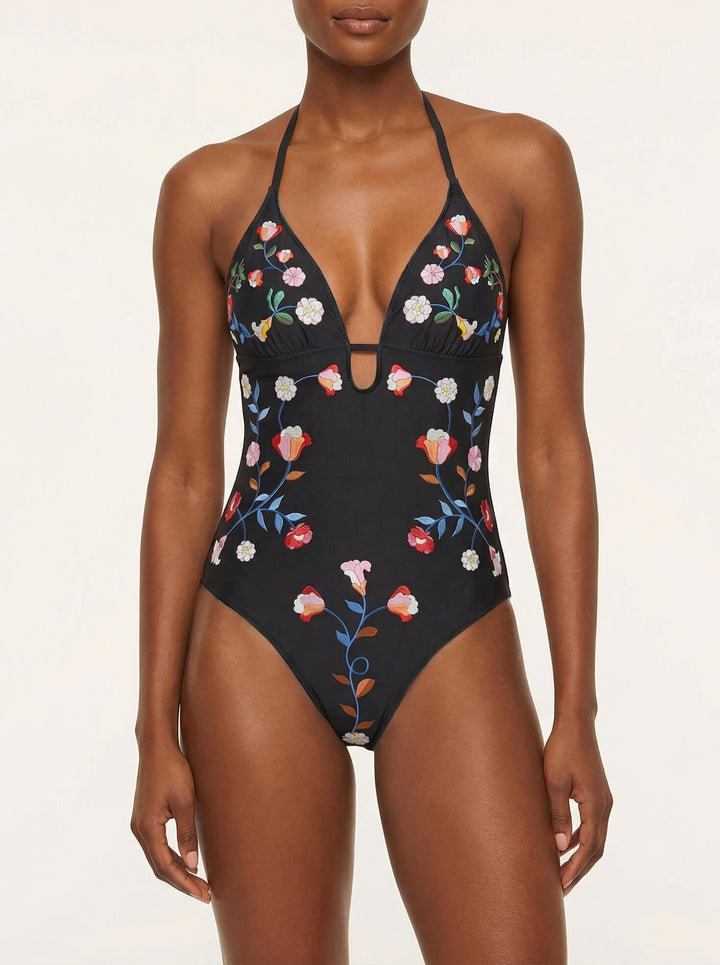 Noir Bloom Reversible One Piece Swimsuit