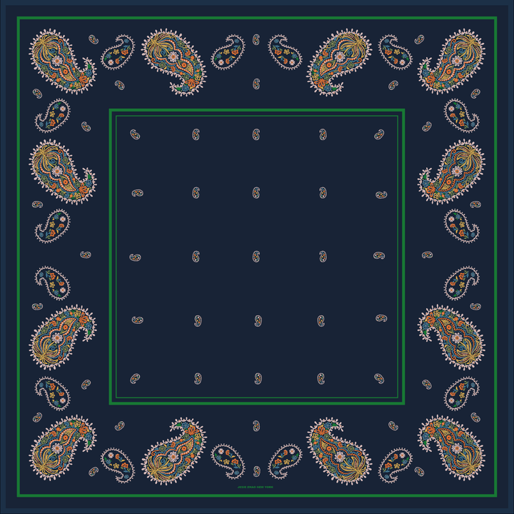 Paisley Nocturne Double Sided Silk Scarf