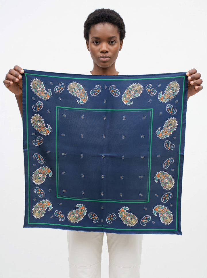 Paisley Nocturne Double Sided Silk Scarf