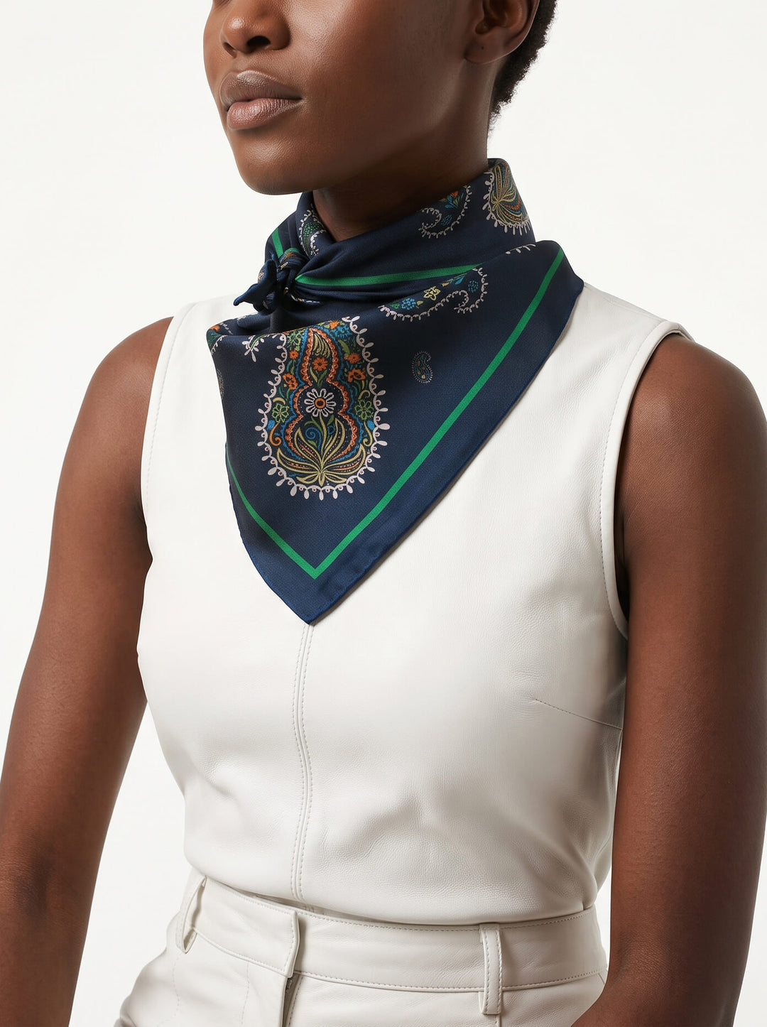 Paisley Nocturne Double Sided Silk Scarf