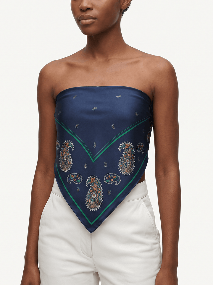 Paisley Nocturne Double Sided Silk Scarf