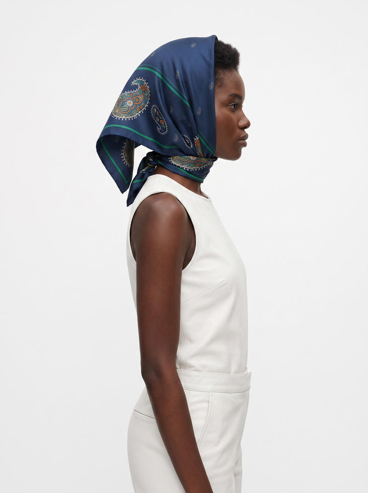 Paisley Nocturne Double Sided Silk Scarf
