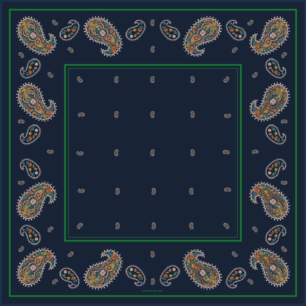 Paisley Nocturne Double Sided Silk Scarf