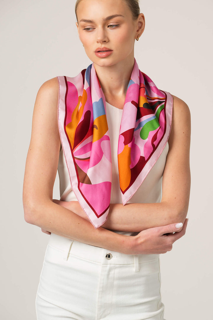 Petal Mirage Double Sided Silk Scarf