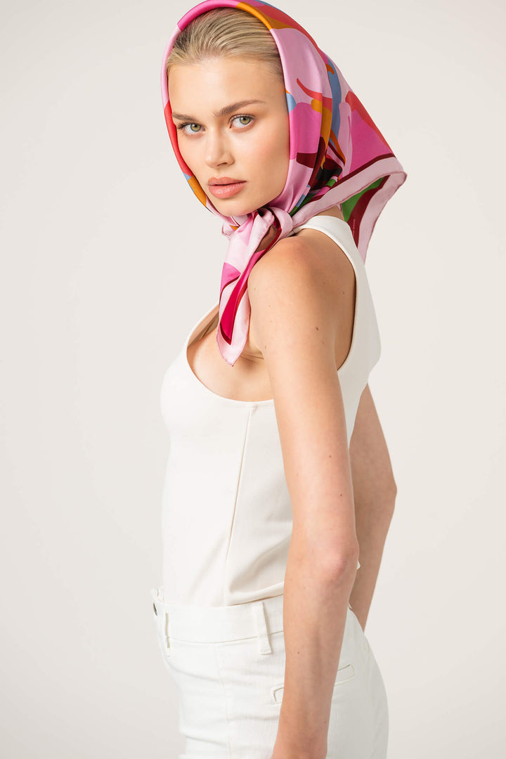 Petal Mirage Double Sided Silk Scarf