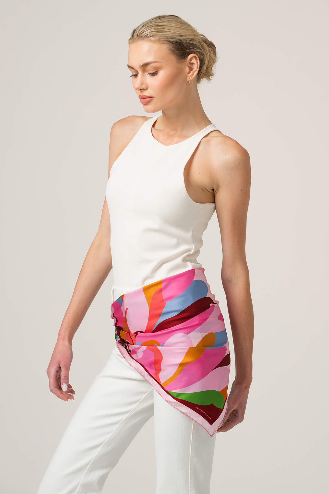 Petal Mirage Double Sided Silk Scarf