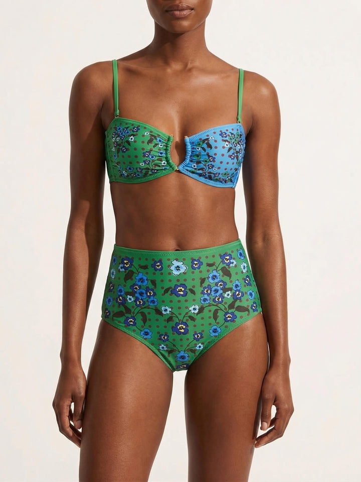 Polka Bloom Reversible Bandeau Top