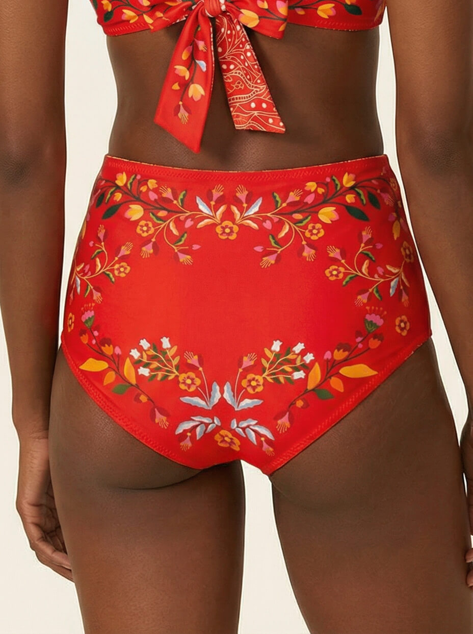 Scarlet Bloom Reversible Bikini Bottom