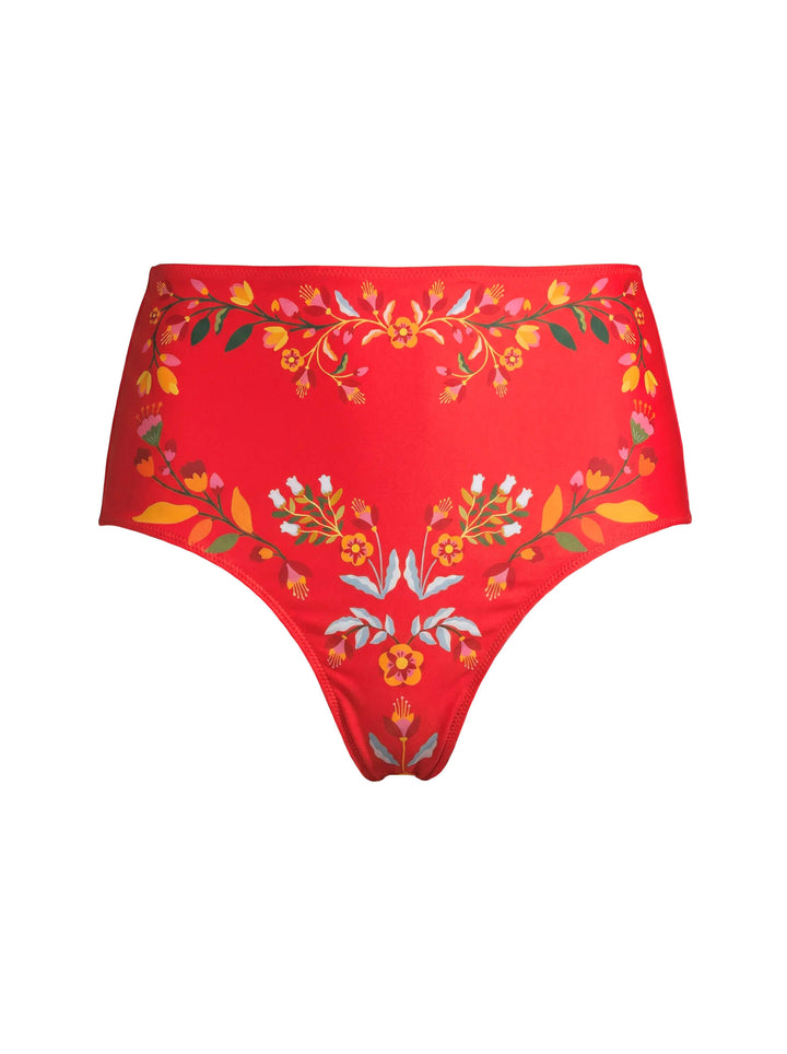 Scarlet Bloom Reversible Bikini Bottom