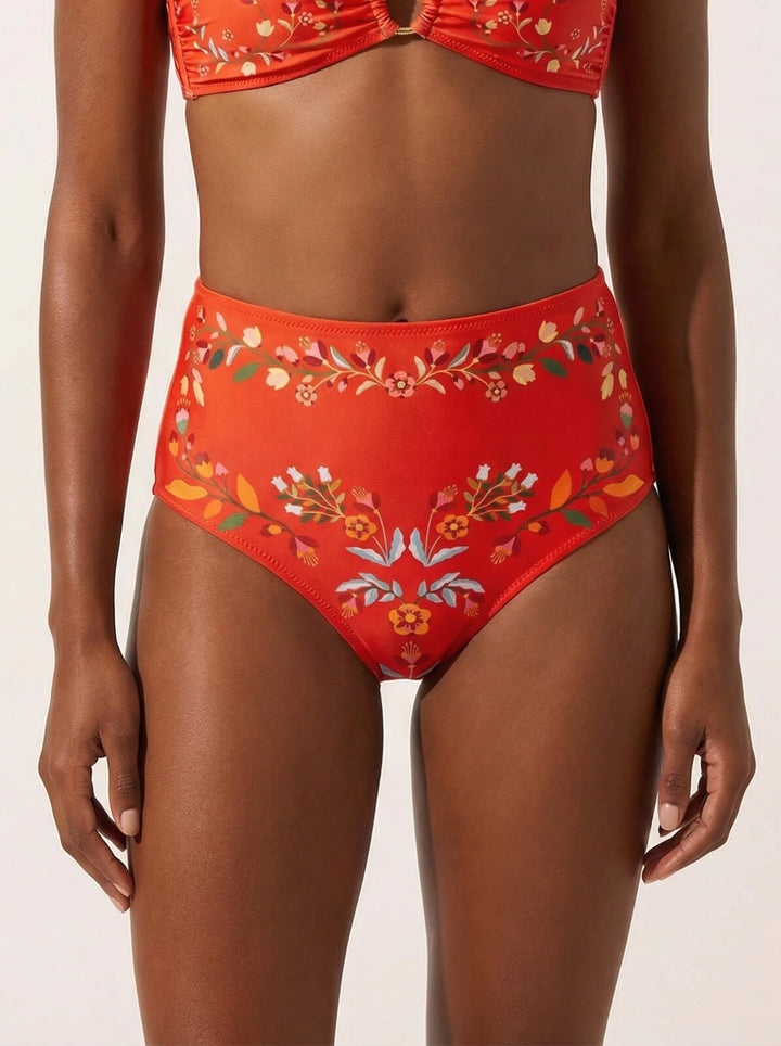 Scarlet Bloom Reversible Bikini Bottom