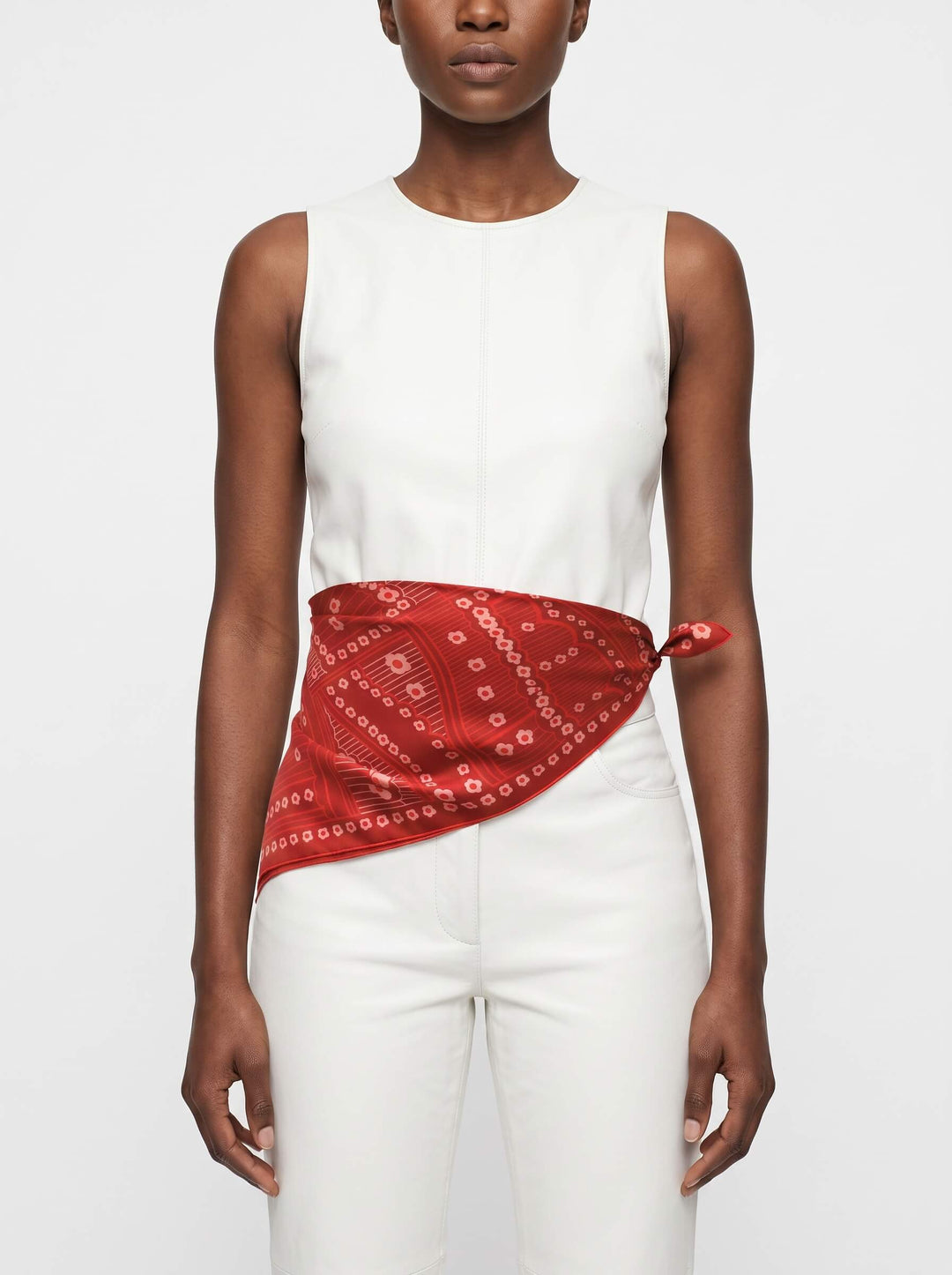 Scarlet Rhythm Double Sided Silk Scarf