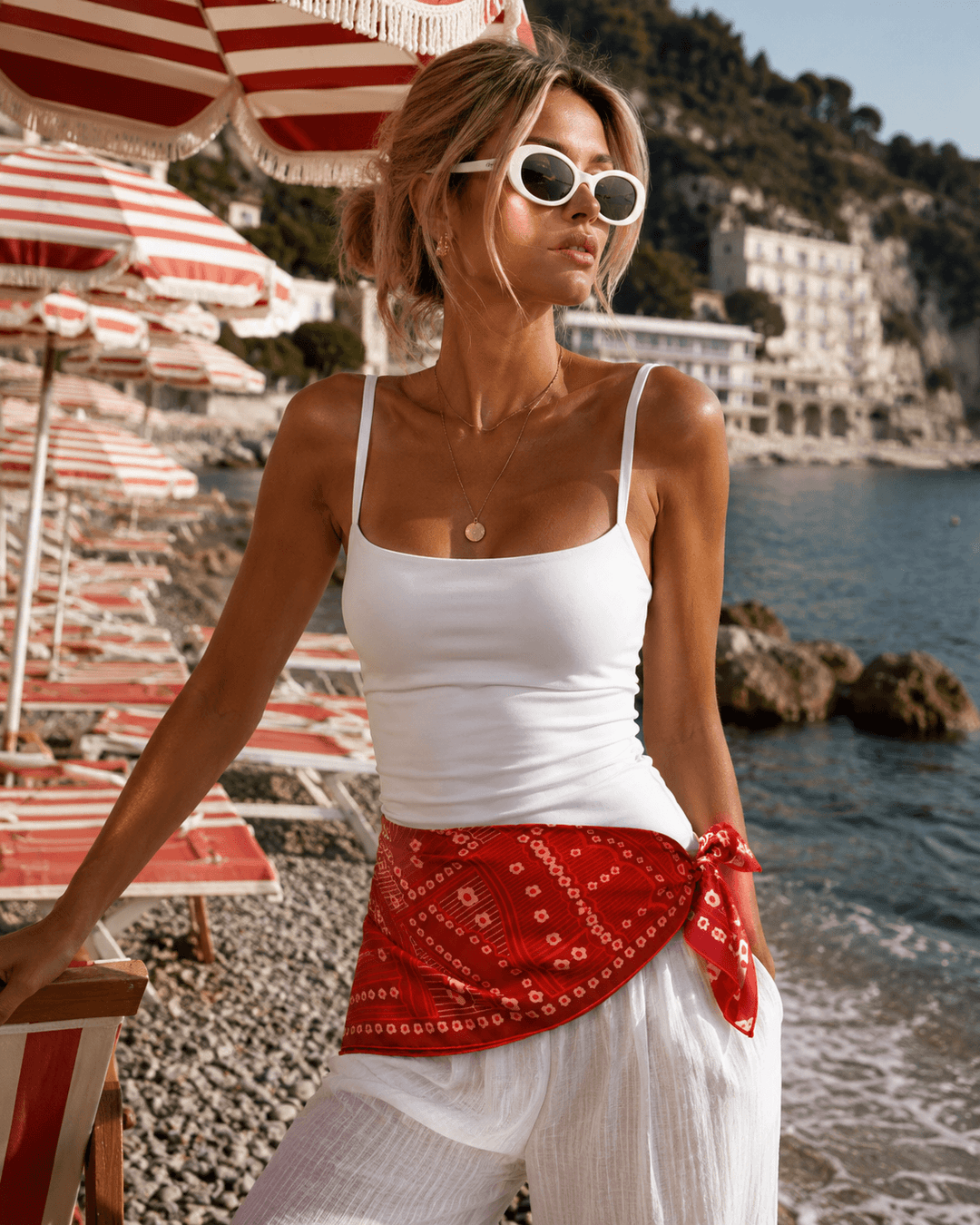 Scarlet Rhythm Double Sided Silk Scarf