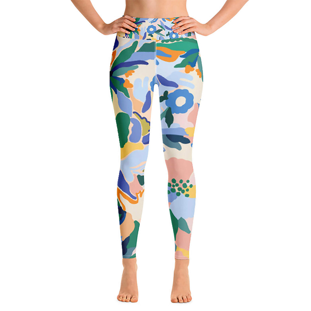 High Waist Yoga Leggings Afternoon Garden