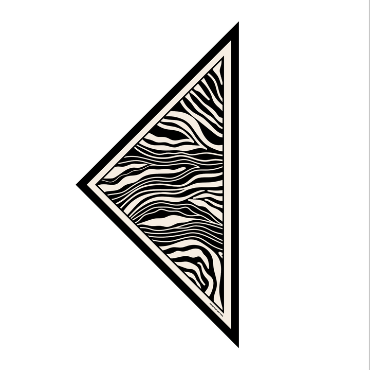 Zebra Wave Triangle Silk Scarf