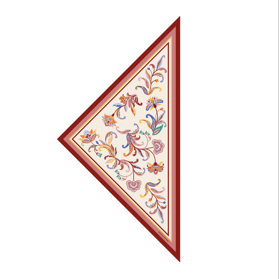 Terra Paisley Triangle Silk Scarf
