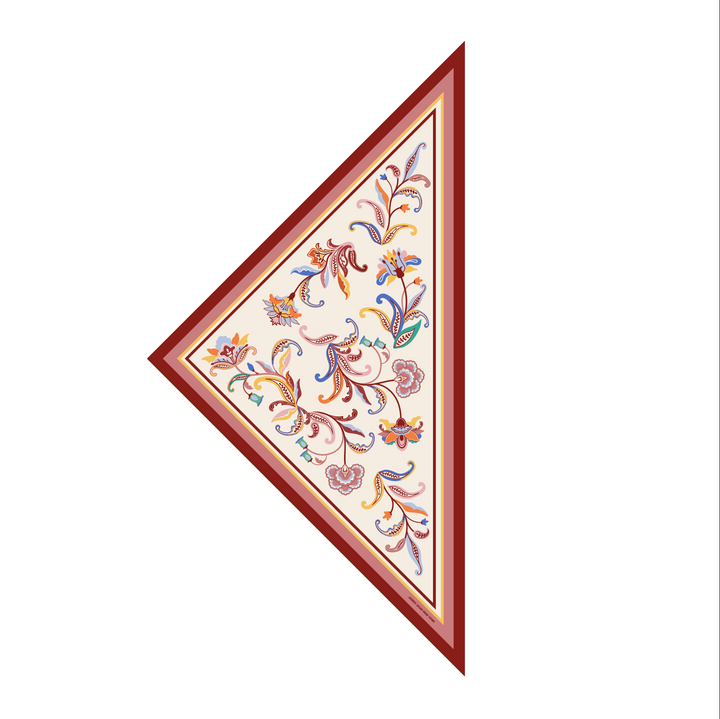 Terra Paisley Triangle Silk Scarf