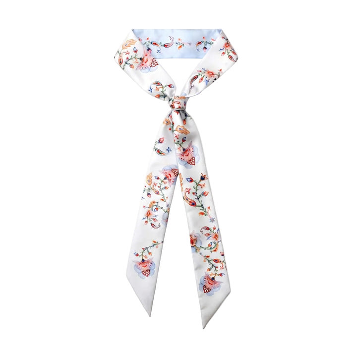 Silk Skinny Scarf Dawn Garden