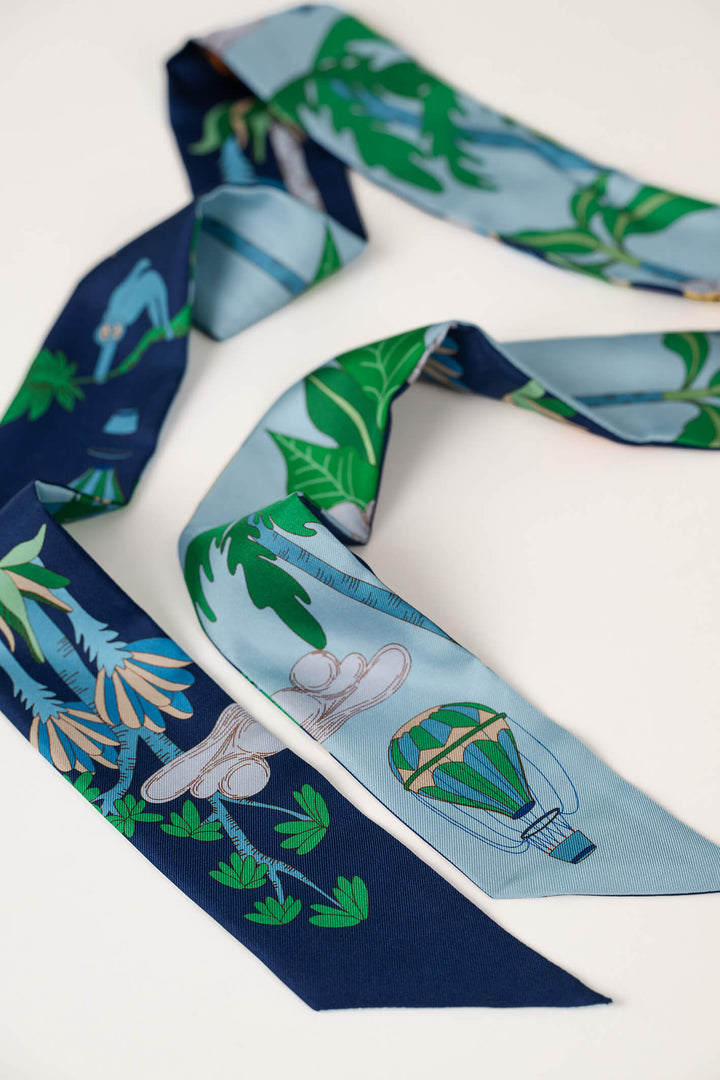 Silk Skinny Scarf Jungle Carnival