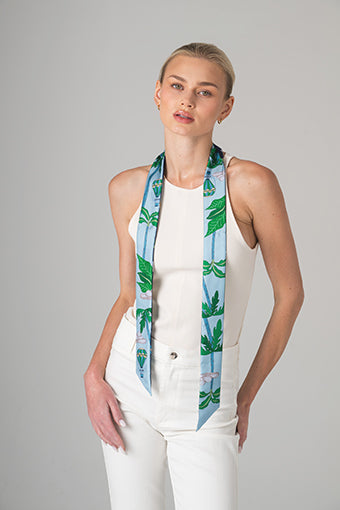 Silk Skinny Scarf Jungle Carnival