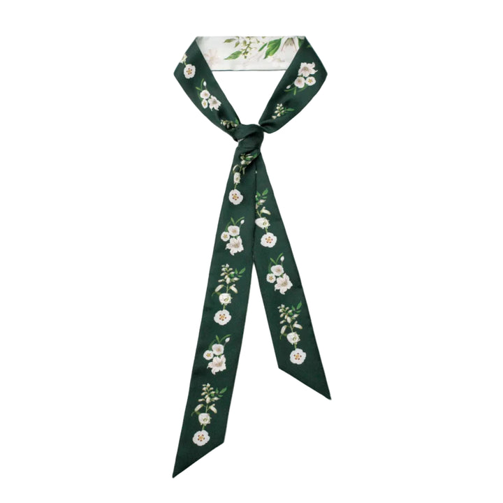 Silk Skinny Scarf Lily Garden