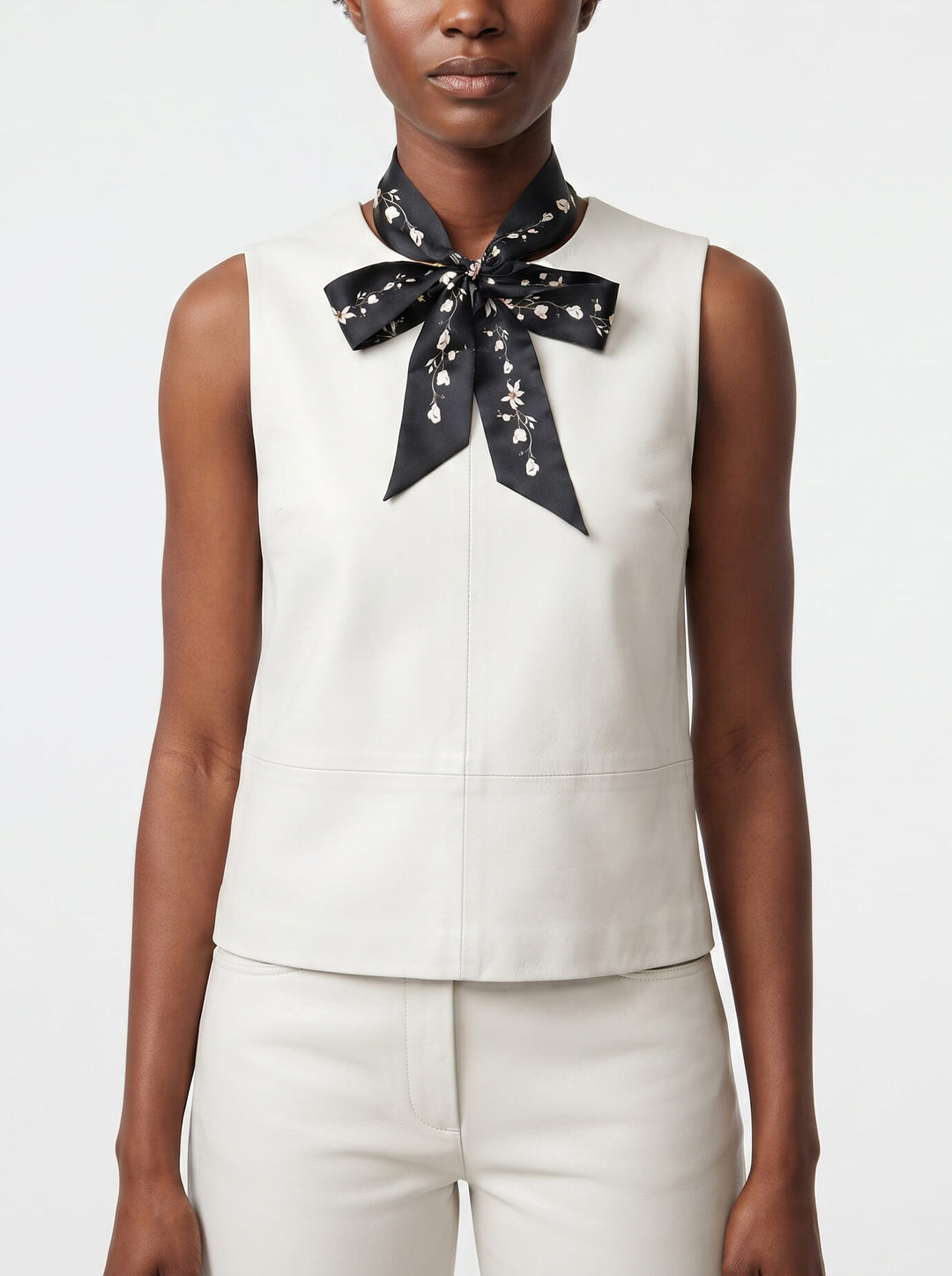 Silk Skinny Scarf Starlit Bloom