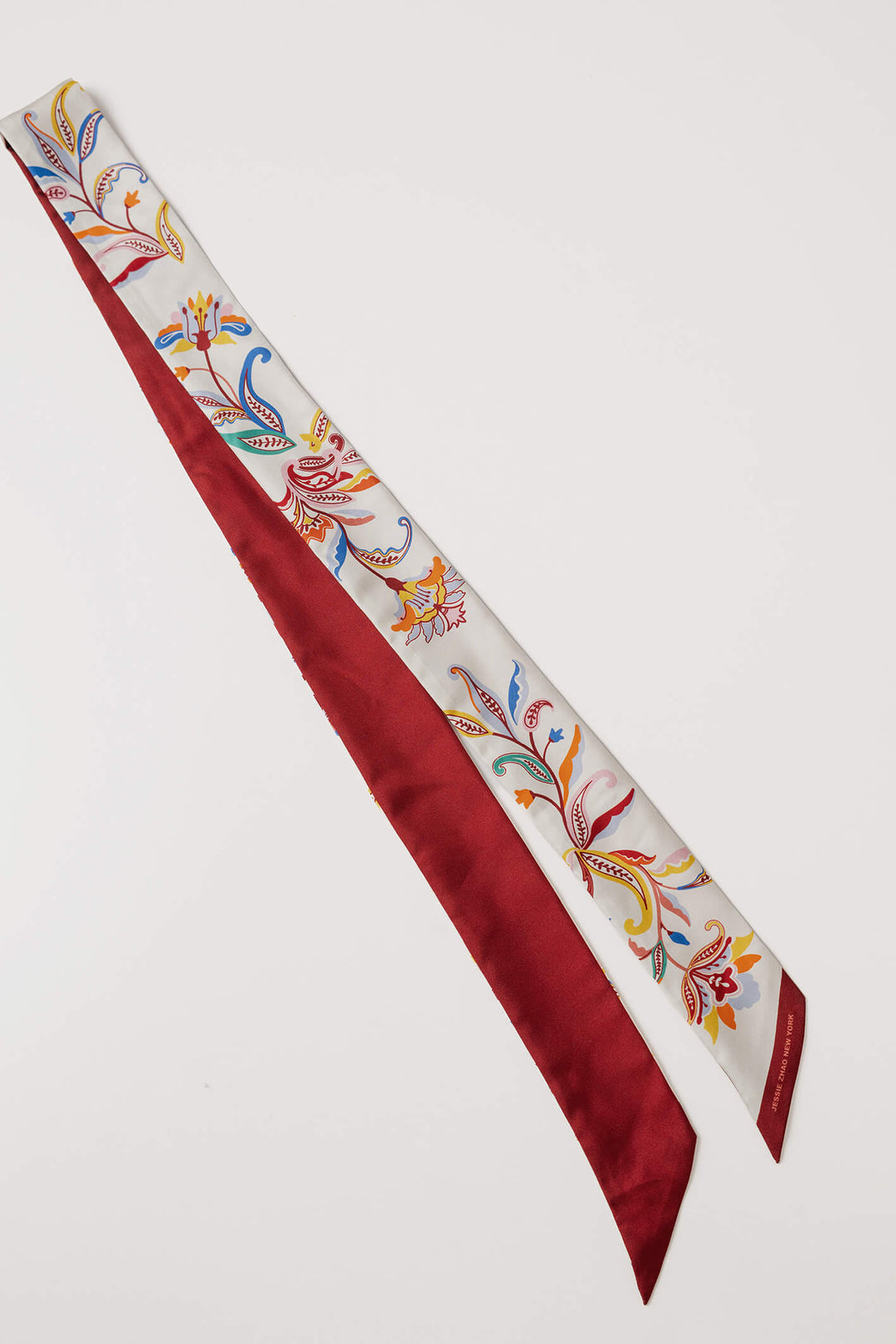 Silk Skinny Scarf Terra Paisley