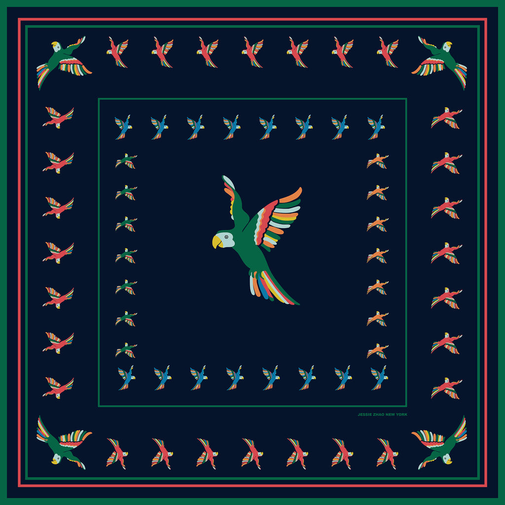 Sky Parade Double Sided Silk Scarf