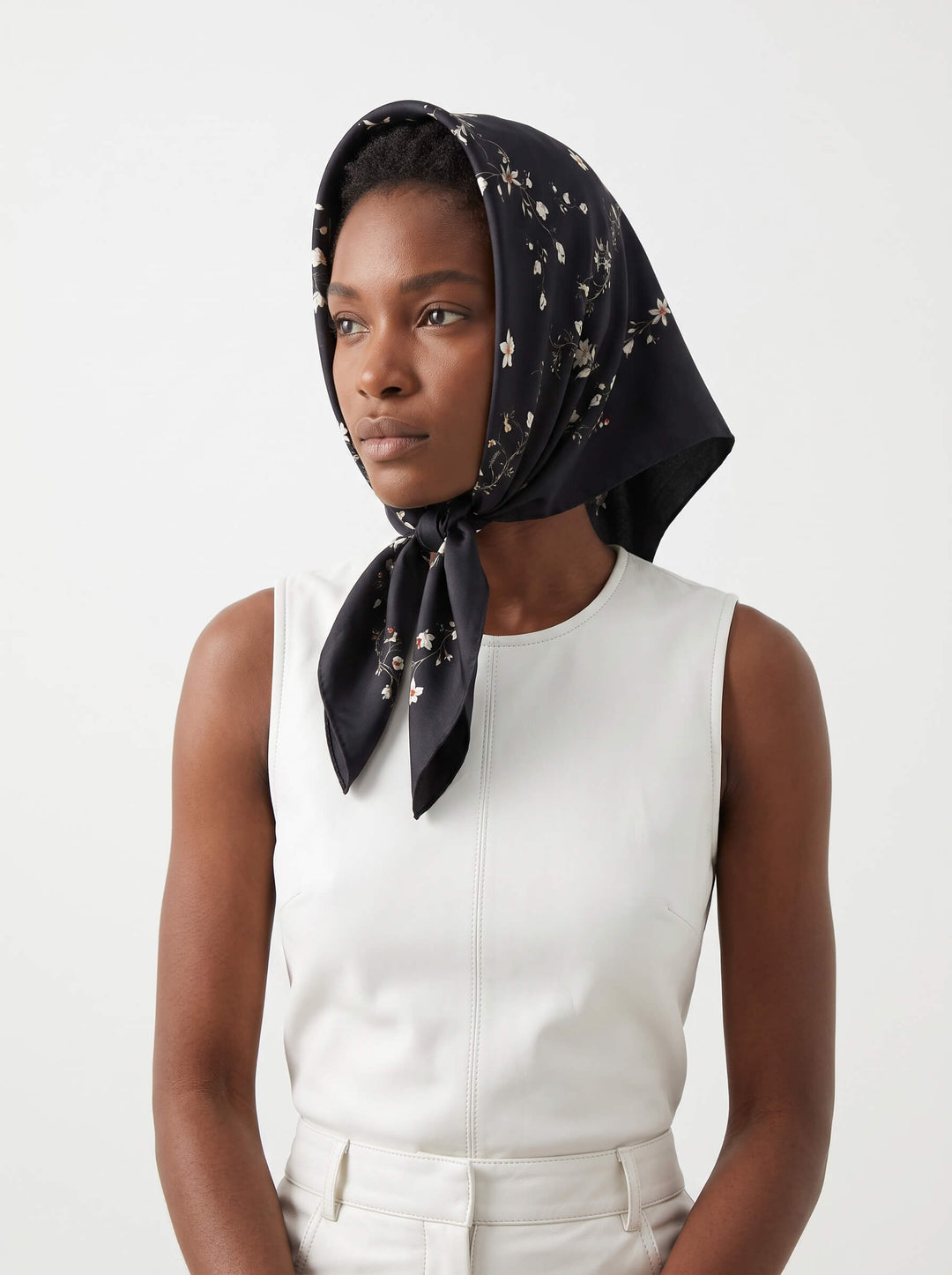 Starlit Bloom Double Sided Silk Scarf