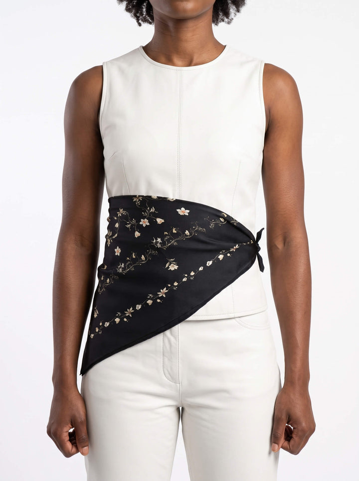 Starlit Bloom Double Sided Silk Scarf