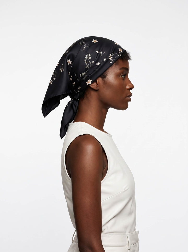 Starlit Bloom Double Sided Silk Scarf
