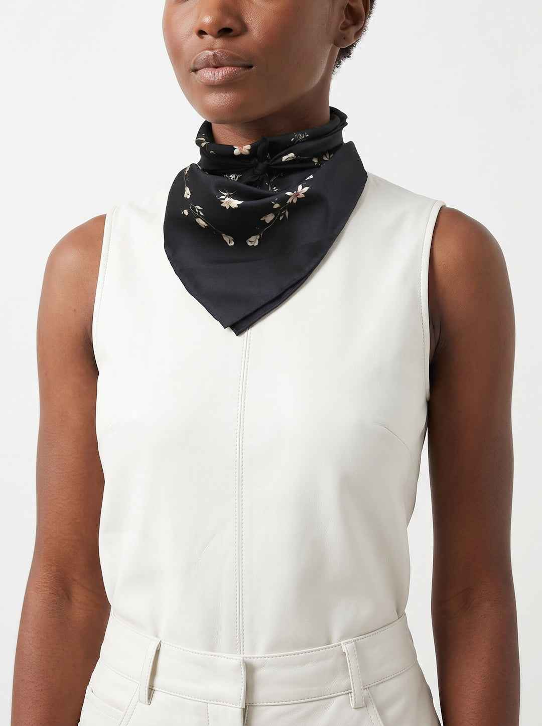 Starlit Bloom Double Sided Silk Scarf