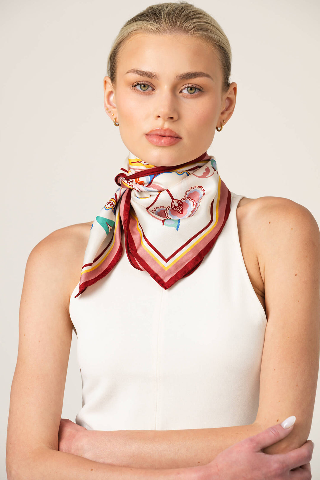 Terra Paisley Double Sided Silk Scarf