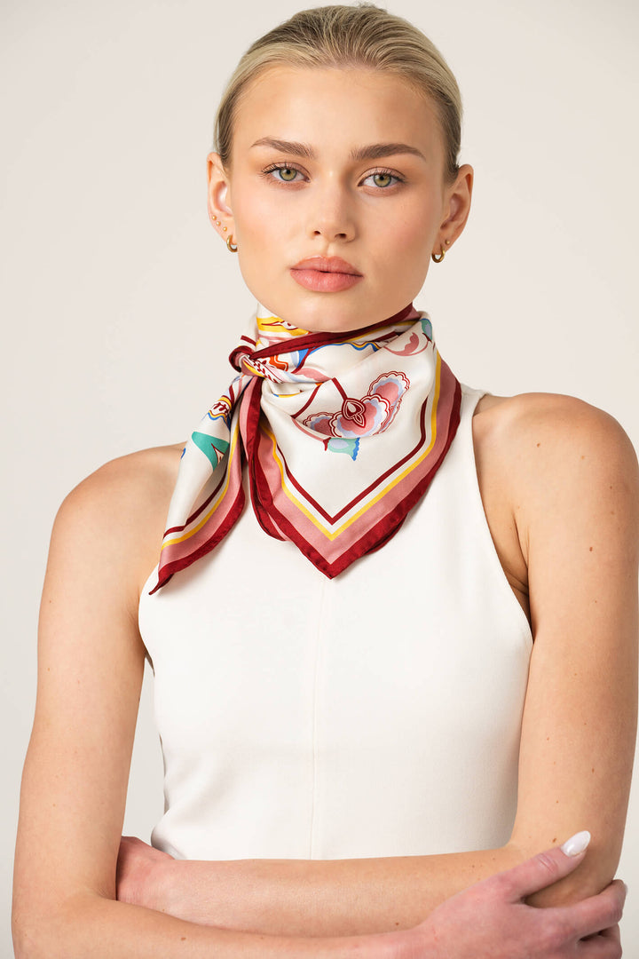 Terra Paisley Double Sided Silk Scarf