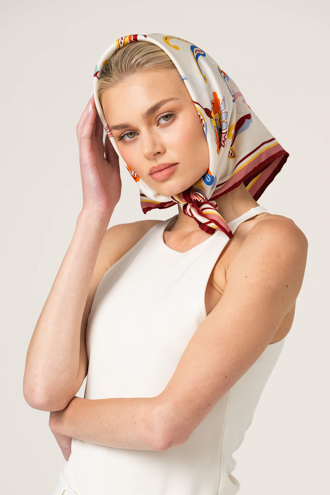 Terra Paisley Double Sided Silk Scarf