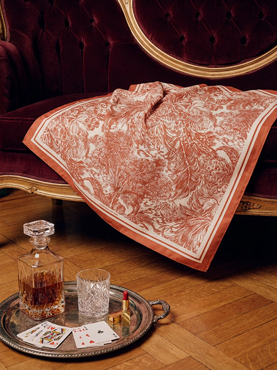 Terracotta Dream Double Sided Silk Scarf