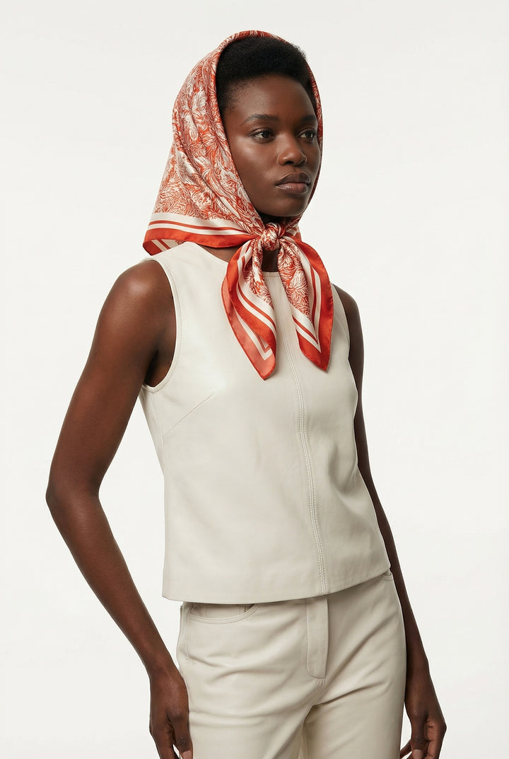 Terracotta Dream Double Sided Silk Scarf