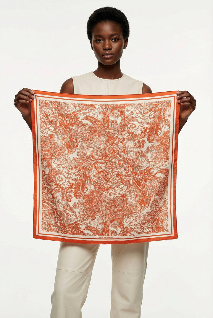 Terracotta Dream Double Sided Silk Scarf