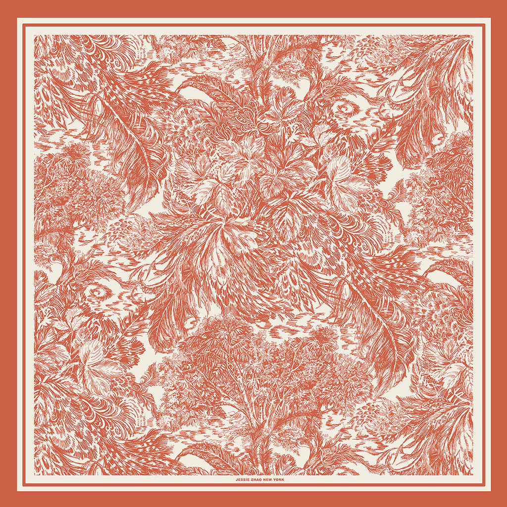 Terracotta Dream Double Sided Silk Scarf